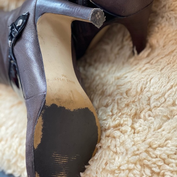 Nine West, Tall chocolate heeled boots - Picture 3 of 6